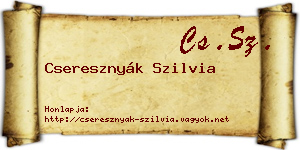 Cseresznyák Szilvia névjegykártya
